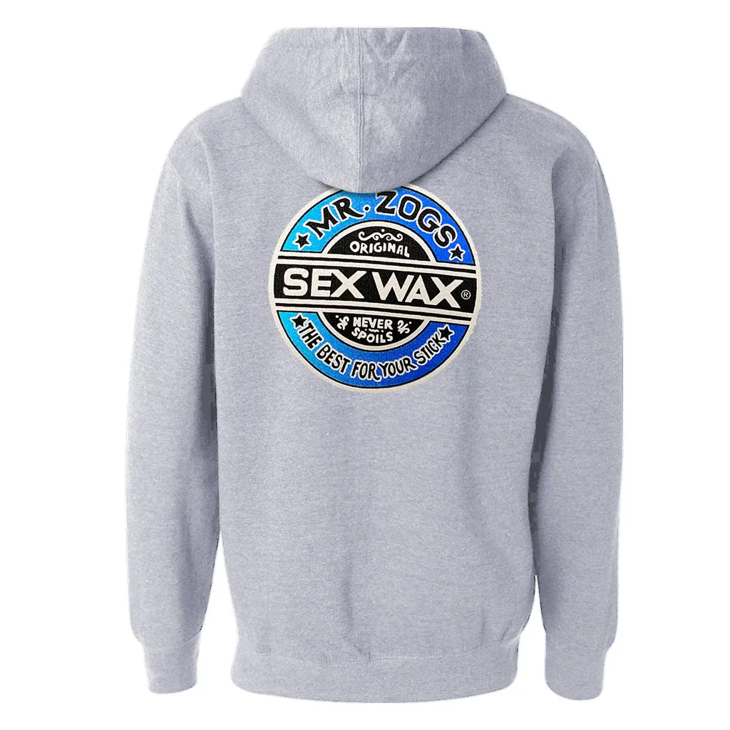 Mr. Zog's Sex Wax Men's Fade Logo Zip Hooded Sweatshirt - Gun Metal