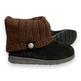 Muk Luks Black Suede Brown Sweater Boots