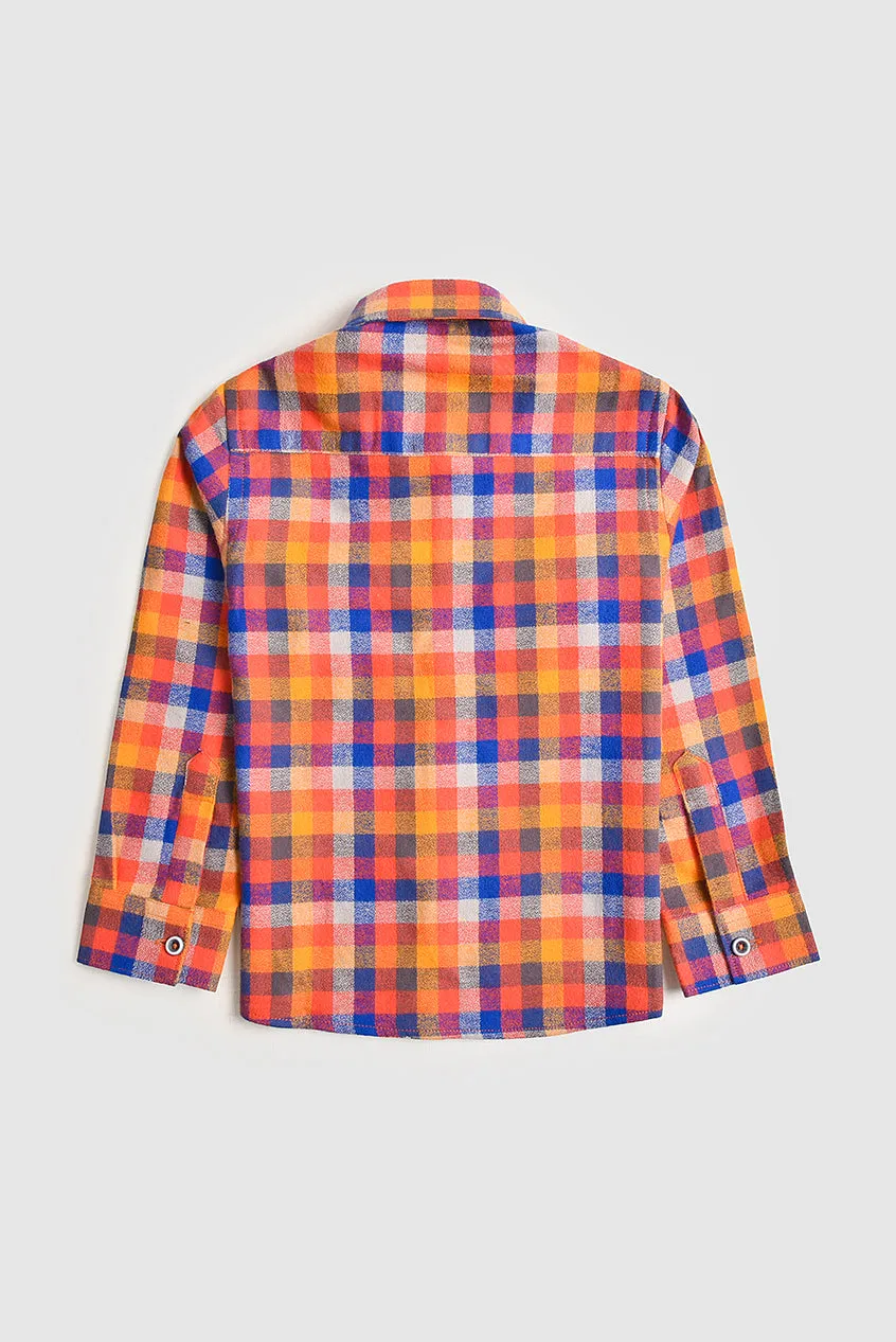 Multi-Color Checked Flannel Shirt