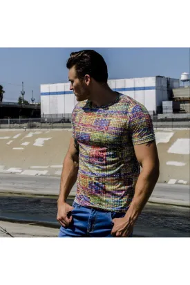 Multi Colors Lines Print T-Shirt