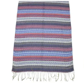 Multi Tone Zig Zag Print Pashmina with Tassels