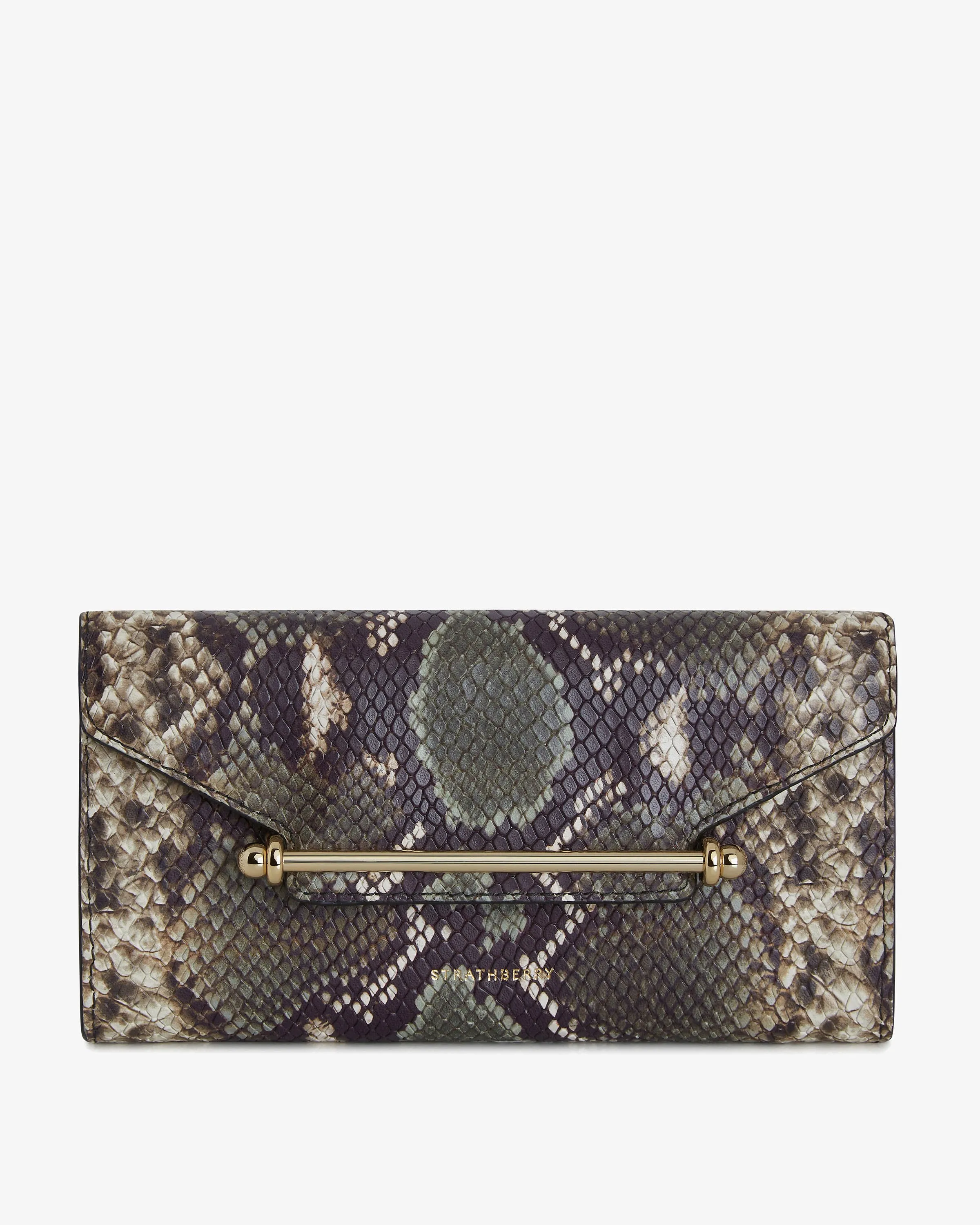 Multrees Chain Wallet - Snake-Embossed Leather Slate Green