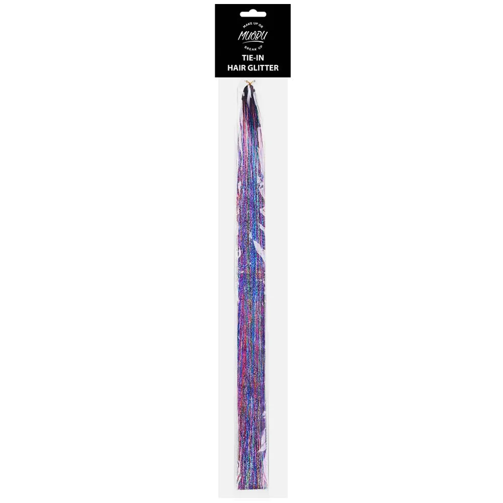 MUOBU Tie-In Holographic Hair Glitter Tinsel - Rainbow