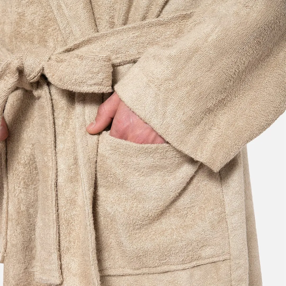 Mush 100% Bamboo Bathrobe for Men/Women (Unisex) S/M,(Pack of 1) (L, Royal Beige)