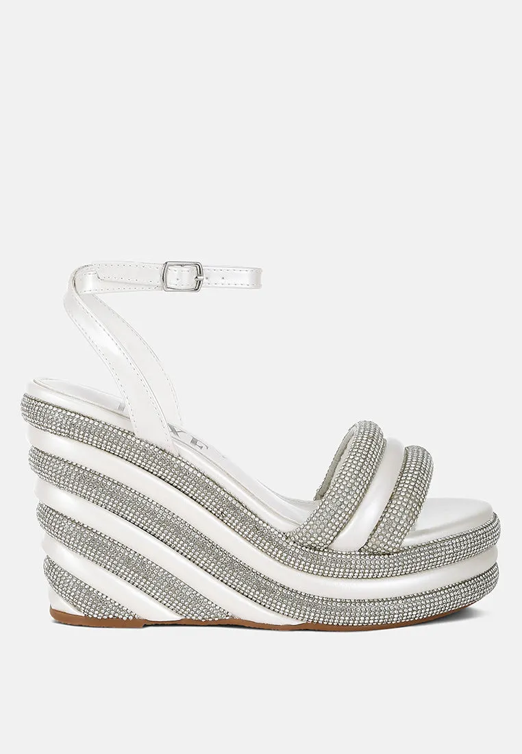 My Bliss Rhinestone Studded Wedge Sandals