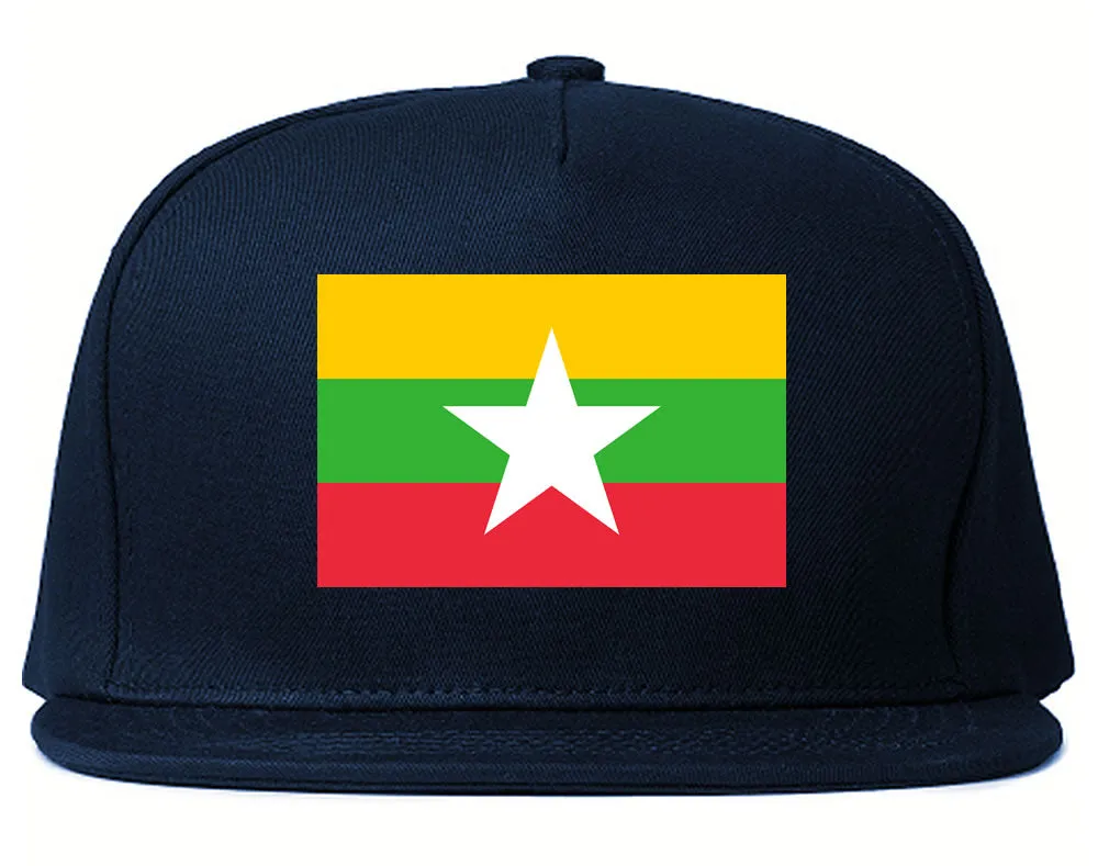 Myanmar Flag Country Printed Snapback Hat Cap