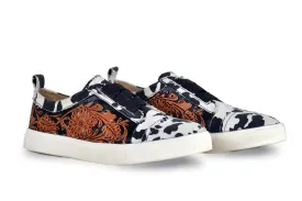 Myra Women's Cowprint with Handtooling Sneaker