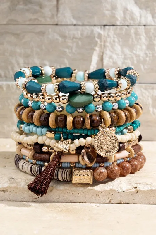 Mystic Lake Multi Layered Semi-Precious Stone Bracelet