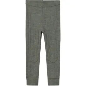 Name It Mulled Basil Wang Wool Needle Long Johns Solid Noos