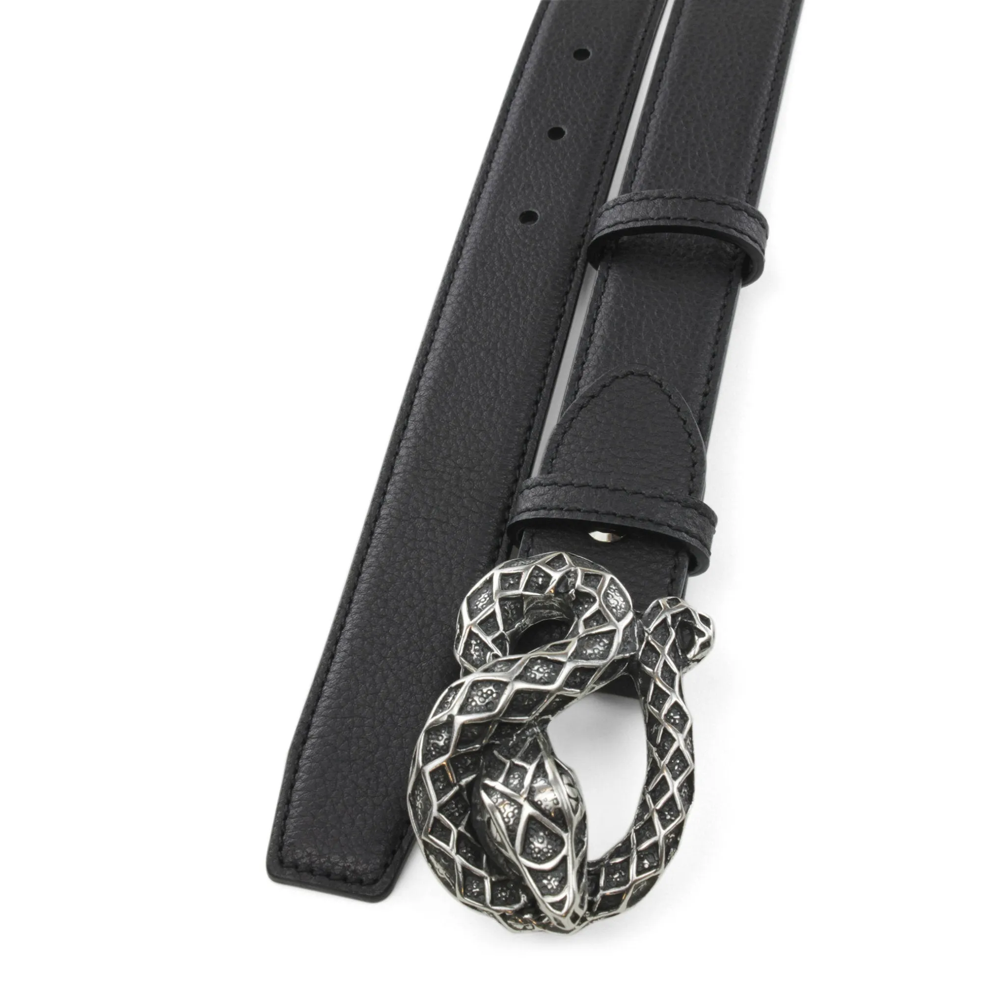 Narrow Black Novak Snake Belt