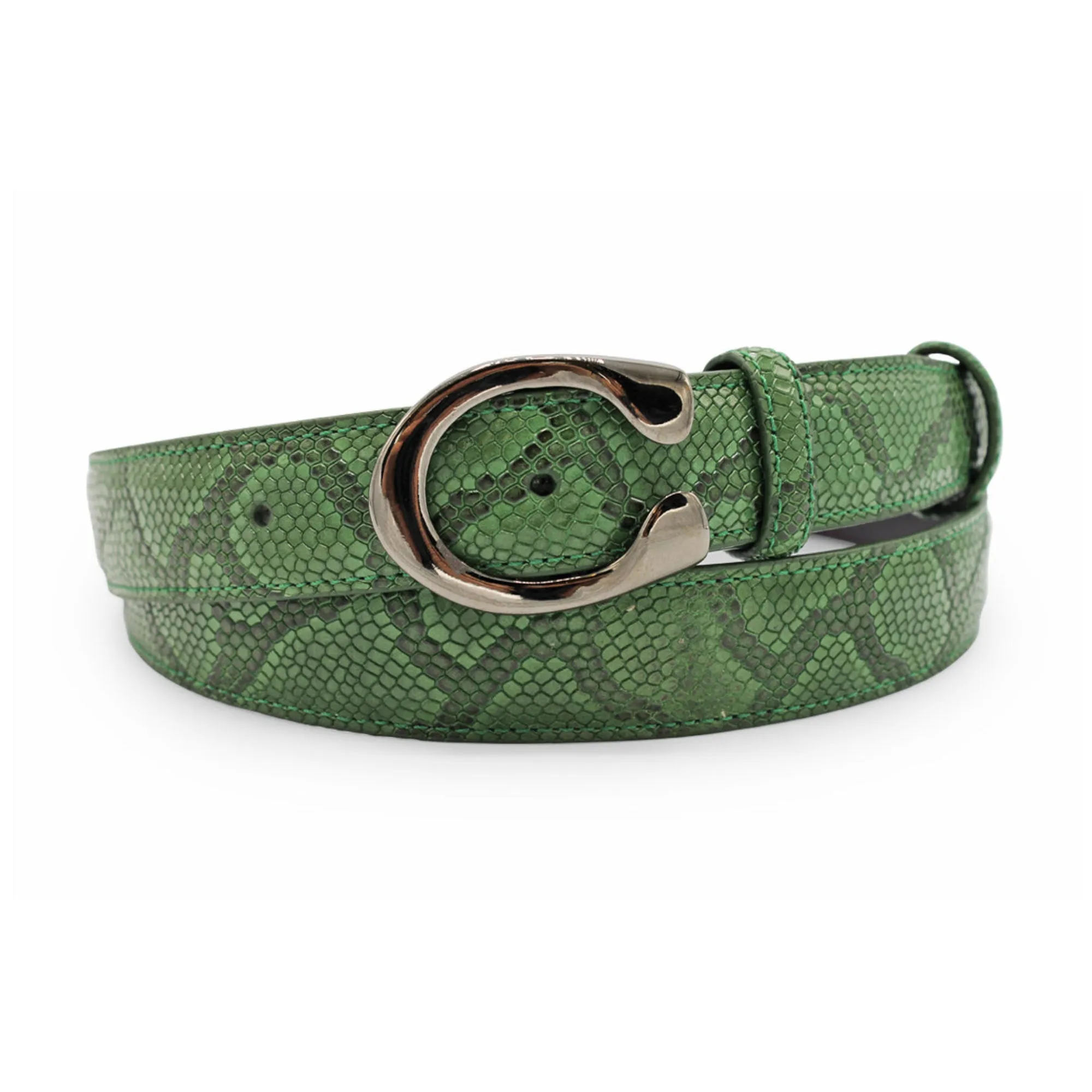 Narrow Forest Crotal Gunmetal Belt