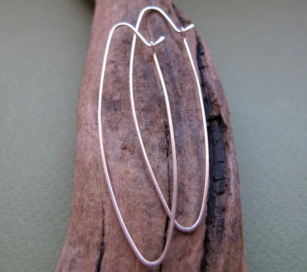 Narrow Sterling Silver Hoop Earrings