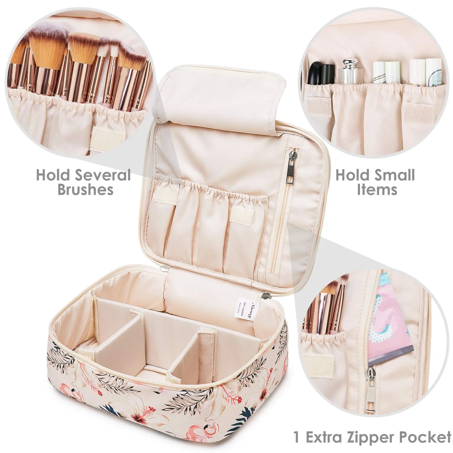 Narwey Travel Large Cosmetic Case Makeup Bag