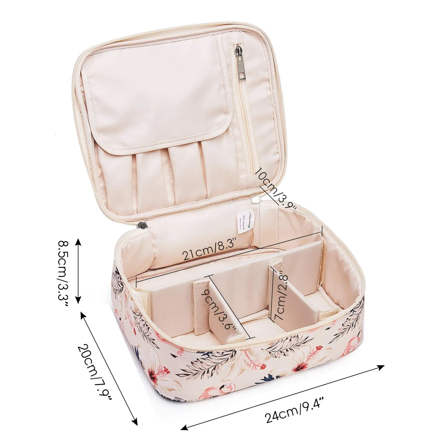 Narwey Travel Large Cosmetic Case Makeup Bag