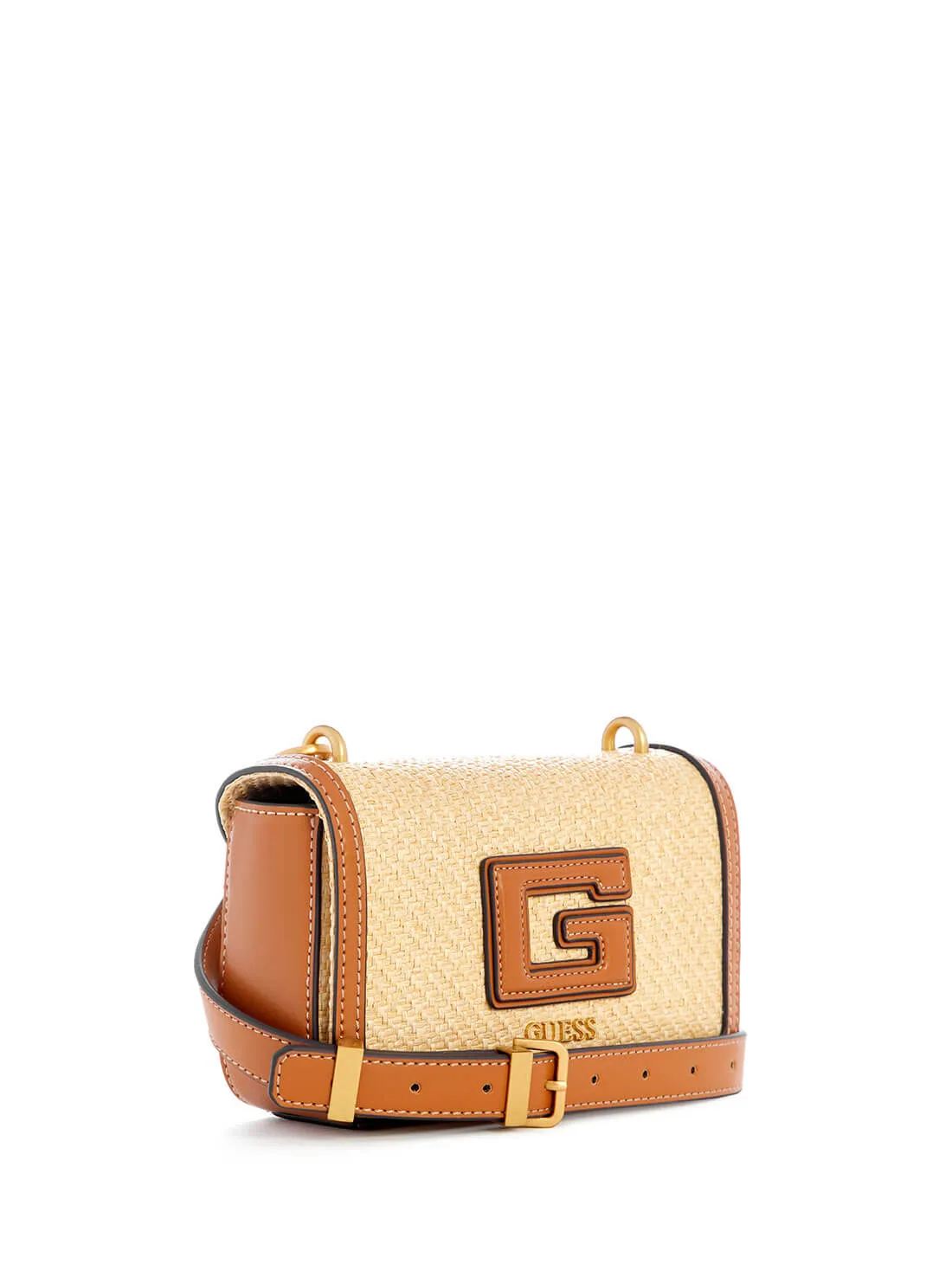 Natural and Brown G Status Mini Crossbody Bag