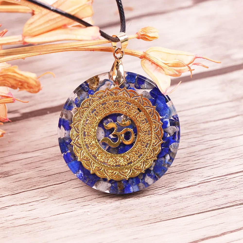 Natural Lapis Lazuli Necklace Orgonite Pendant Necklace Energy Healing Yoga Necklace Meditation Jewelry For Women