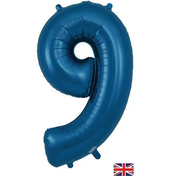 Navy Blue 9 Large Shape Number Balloon