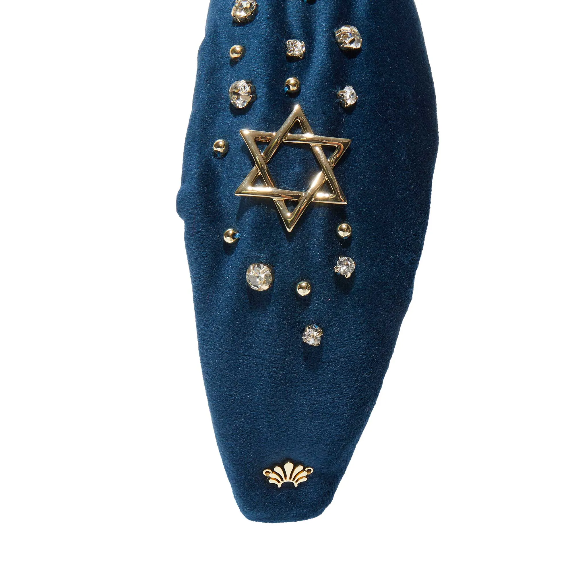 NAVY CRYSTAL STAR HOLIDAY KNOTTED HEADBAND