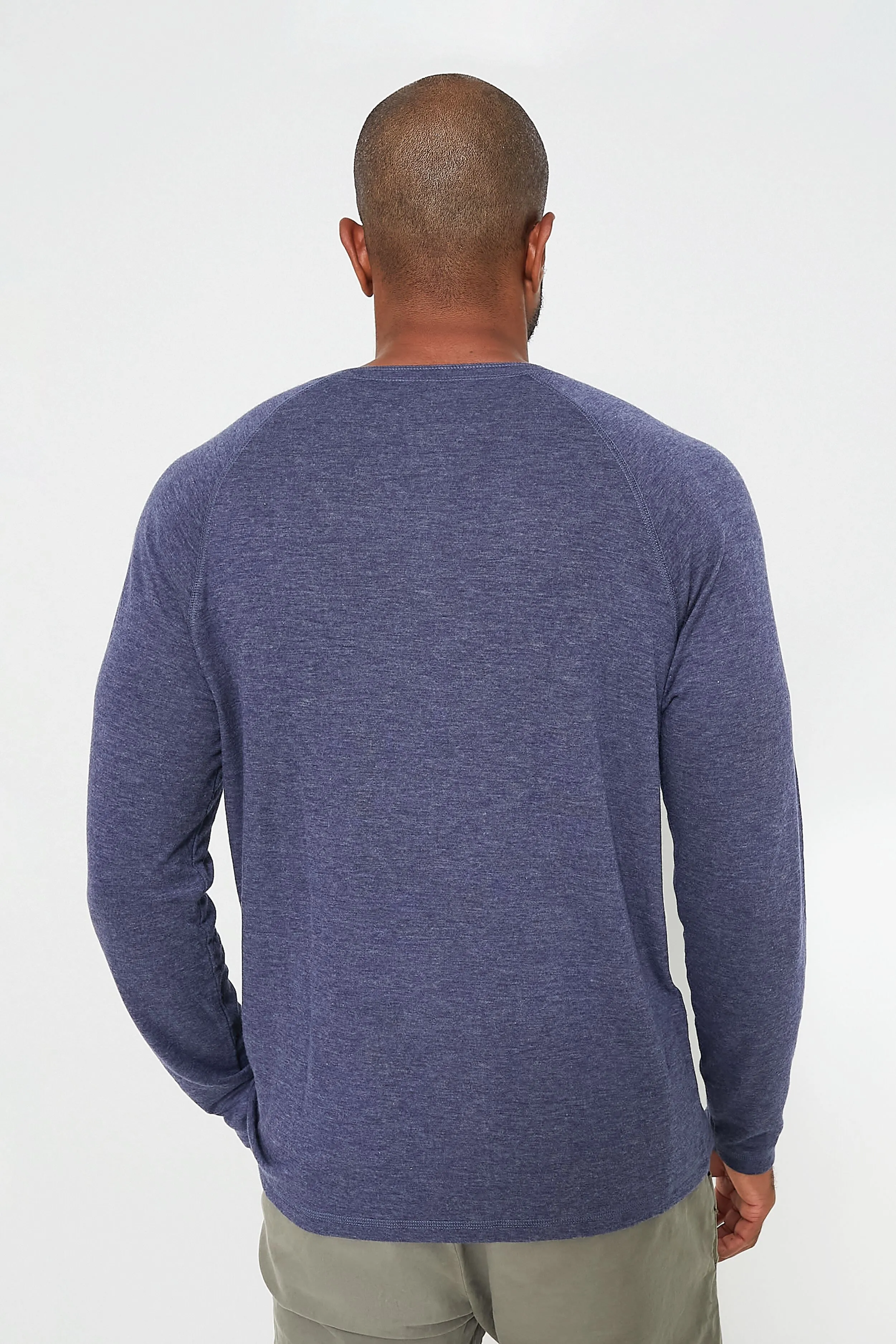 Navy Heather Cloud Long Sleeve Henley