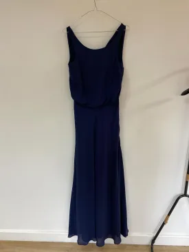 Navy Maxi Occasion Dress, Debenhams, Size 10 (Polyester, Polyester)