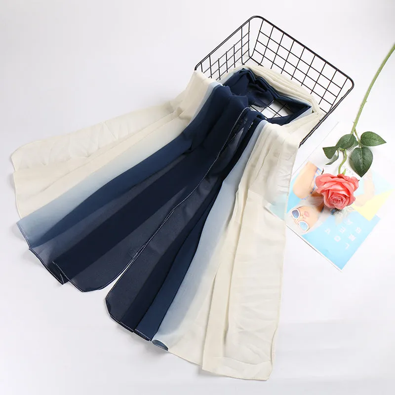 navy ombre chiffon scarf