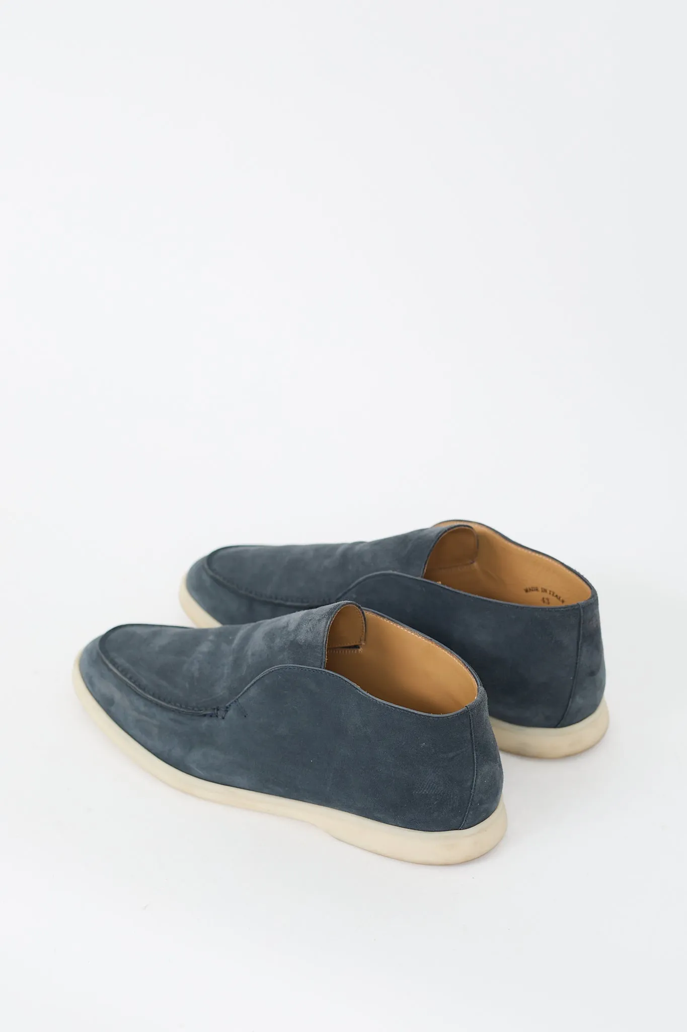 Navy Suede Open Walk Ankle Boot