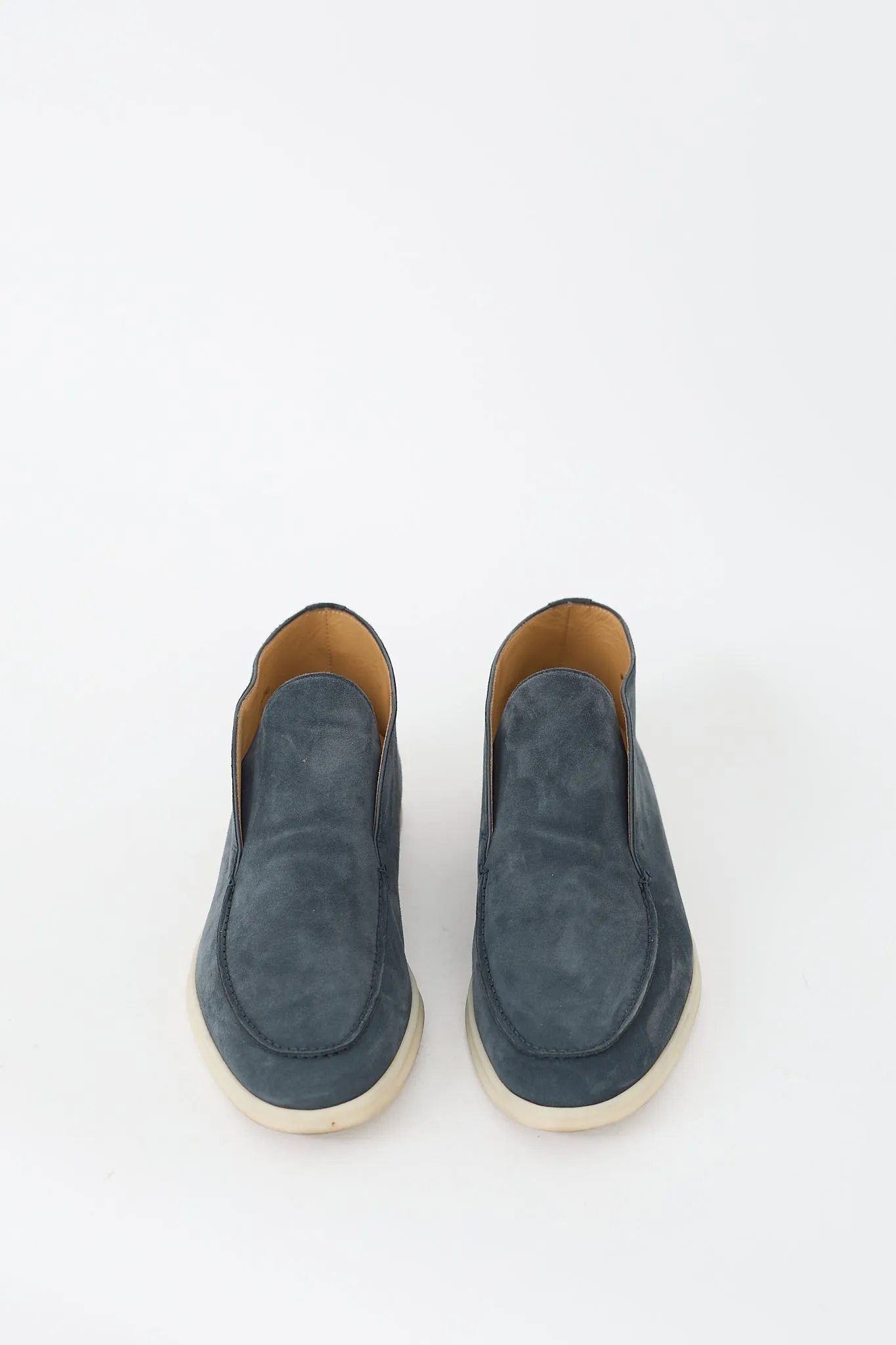 Navy Suede Open Walk Ankle Boot