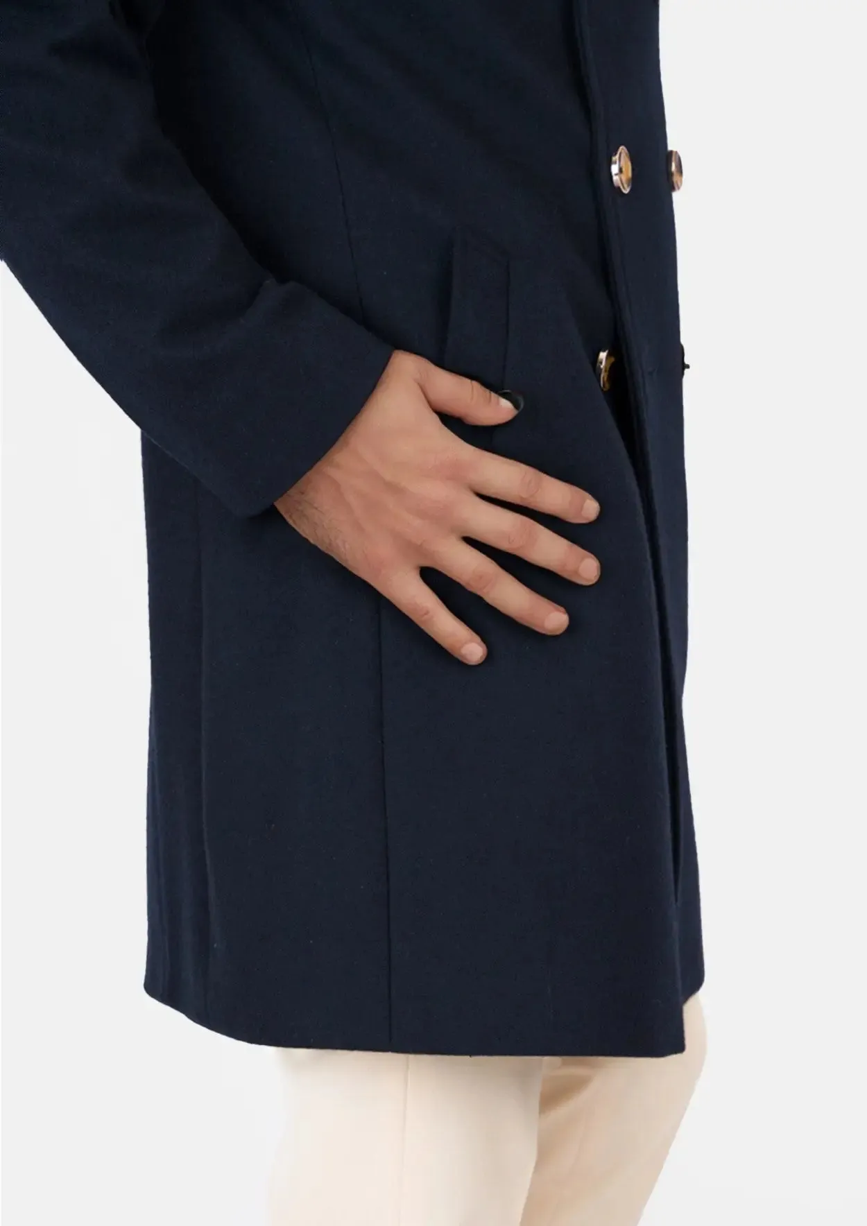 Navy Wool Signature Peacoat