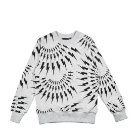 Neil Barrett Kids Grey Thunderbolt Print Sweatshirt