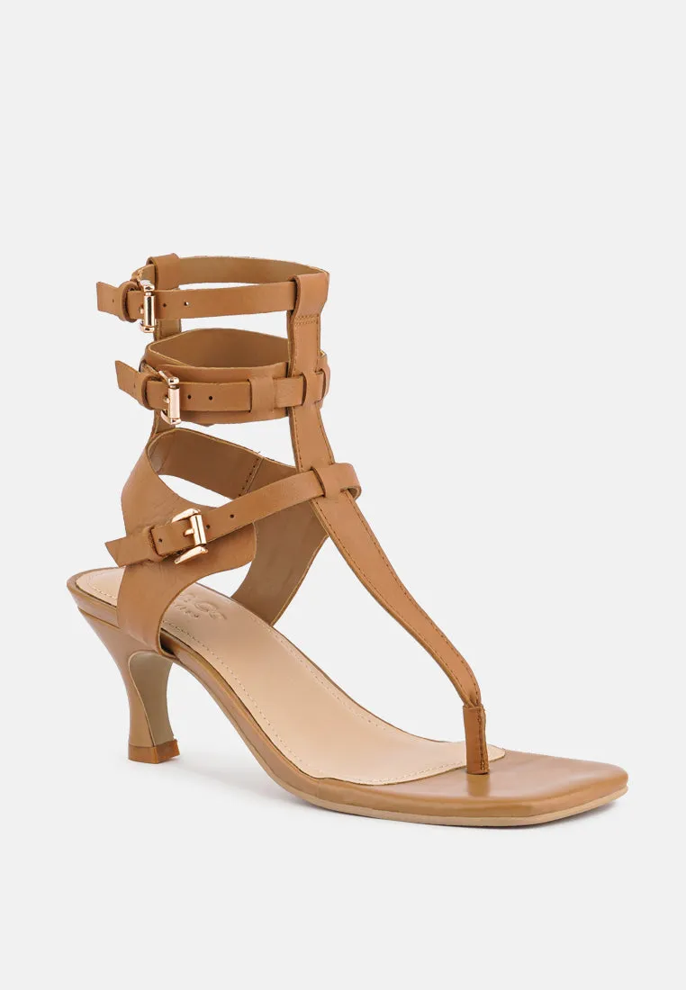 Nereid Kitten Heel Cut Out Gladiator Sandals