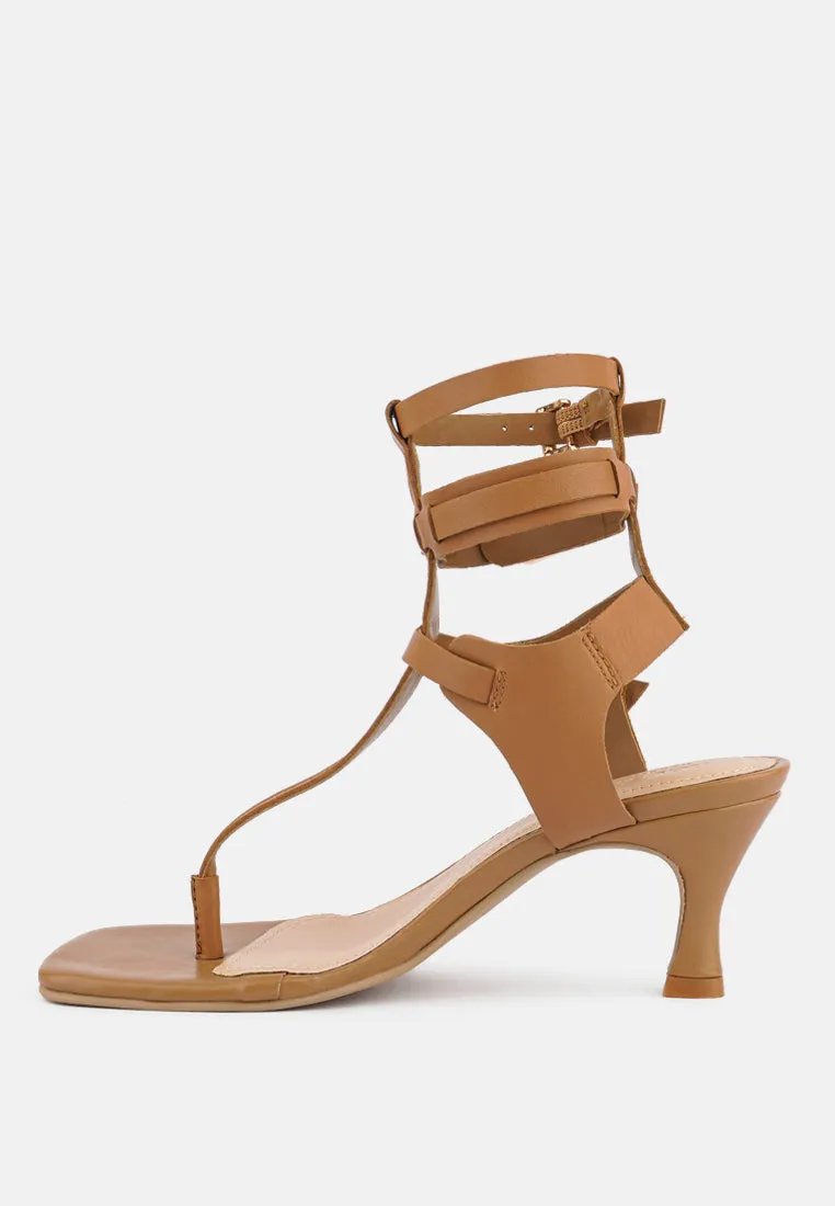 Nereid Kitten Heel Cut Out Gladiator Sandals