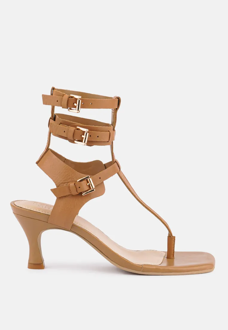 Nereid Kitten Heel Cut Out Gladiator Sandals