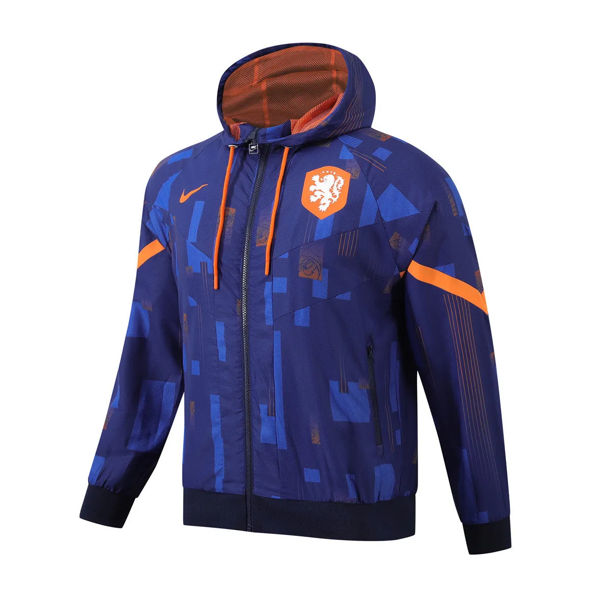 Netherlands Windbreaker Hoodie Jacket Blue 2024/25