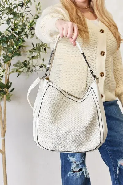 Nevaeh Weaved Vegan Leather Hobo Handbag