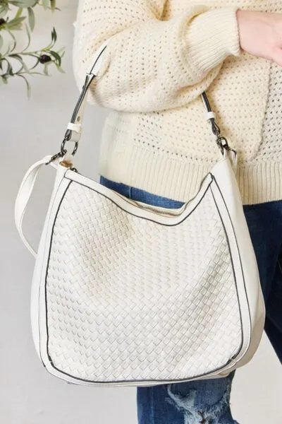 Nevaeh Weaved Vegan Leather Hobo Handbag