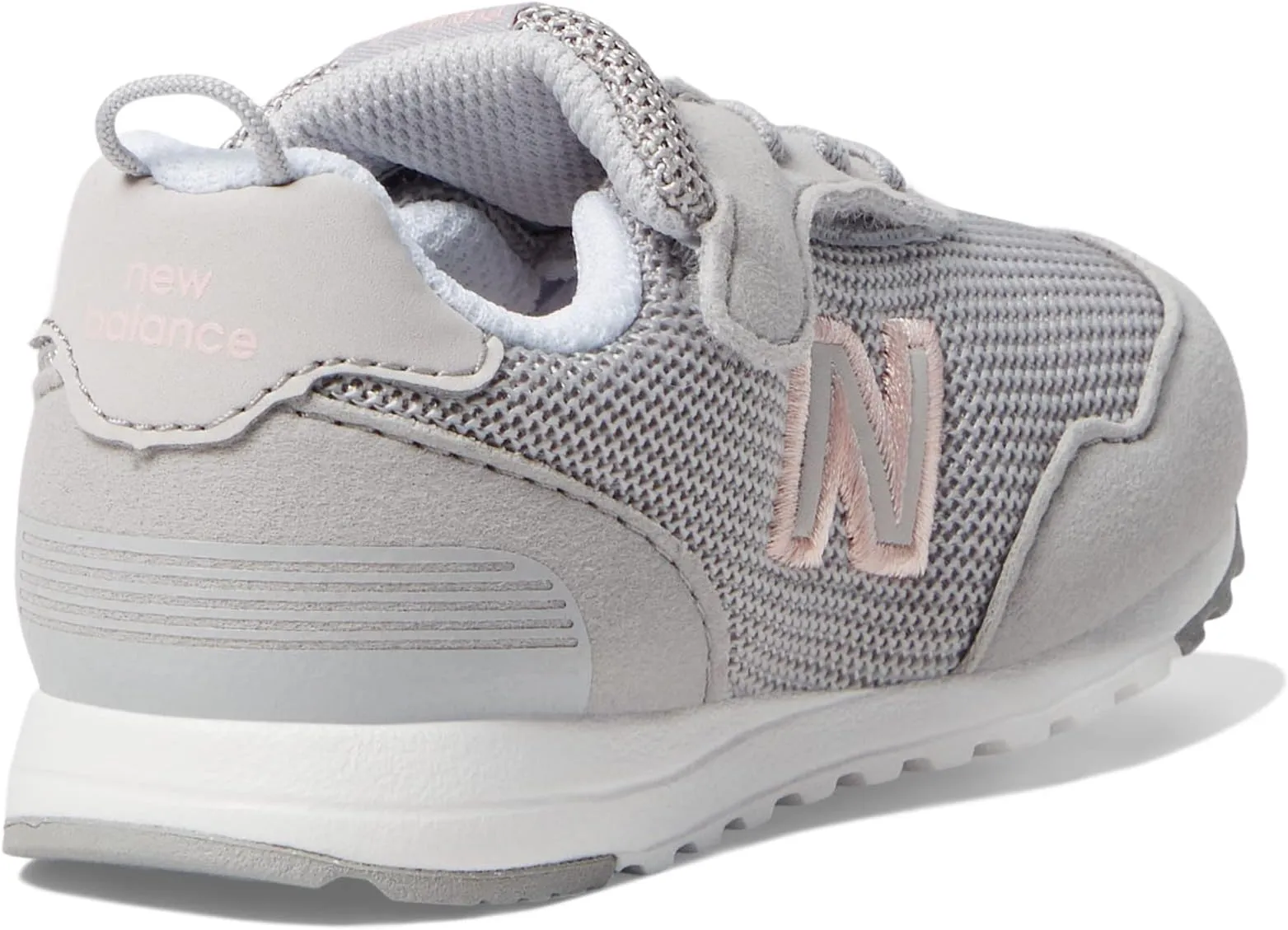 New Balance 515 New-B Hook-and-Loop Sneaker in Rain Cloud/Pink Haze