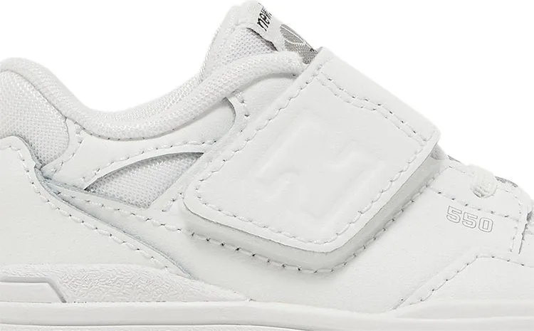 New Balance 550 Bungee Lace Toddler 'Triple White' Sneakers, White