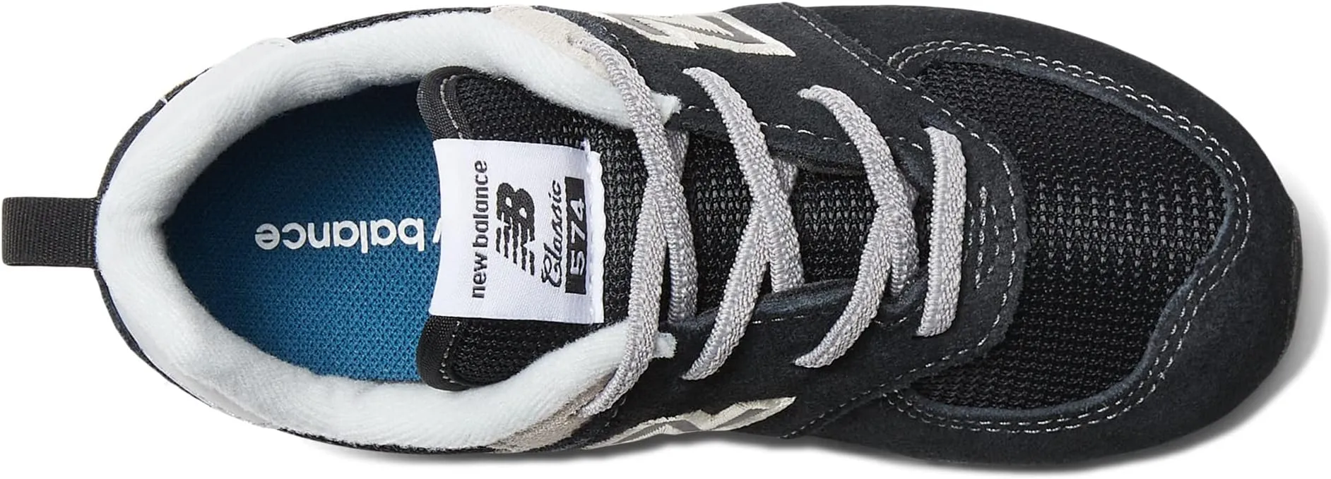 New Balance 574 Bungee Lace Sneakers, Black/White