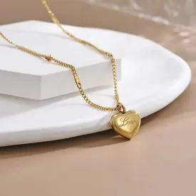 New Couple Cavicle Chain Love Necklaces Geometric Heart Light Luxury Temperament Simple Sweet Love Pendant Necklace Jewelry