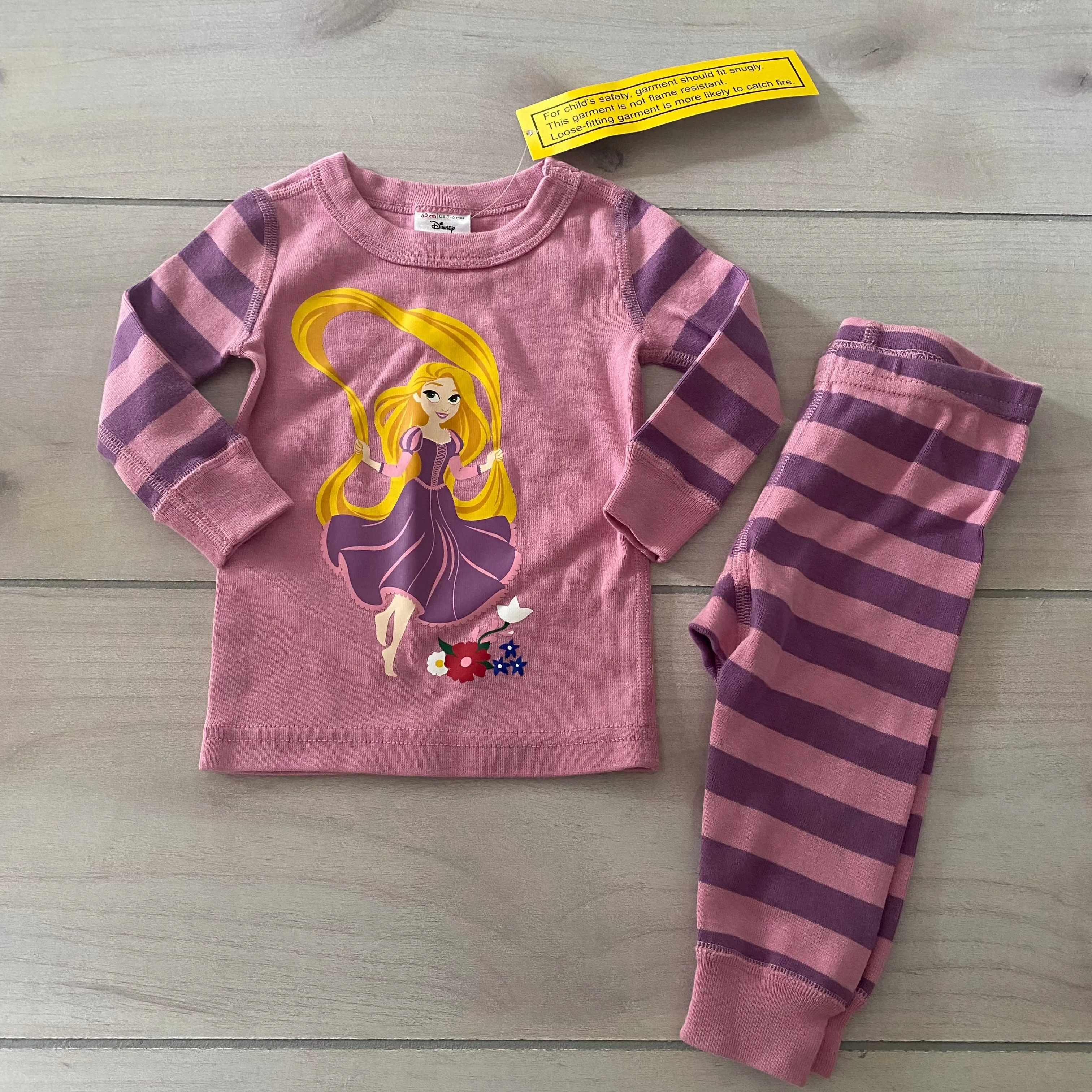 NEW Hanna Andersson Disney Rapunzel 100% Organic Cotton Pajama Set