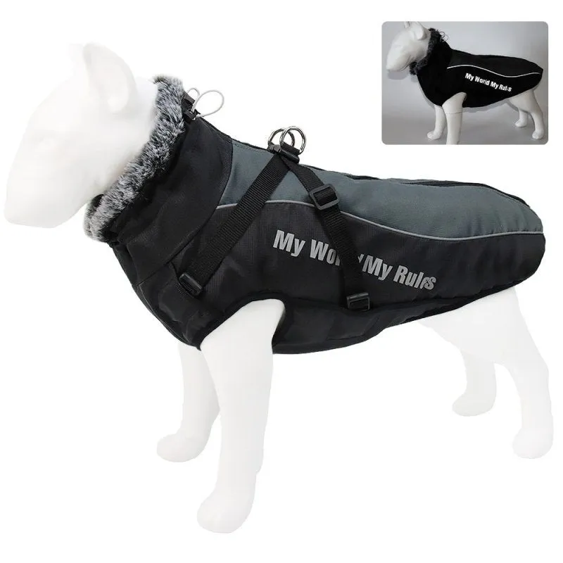 New Large Pet Clothing Warm. Reflective Dog Clothing, Thickened Dog Jacket