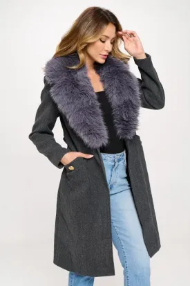 NEW!! Lexington Coat w/ Removable Fur in Grey