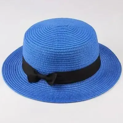 New Summer Parent-Child Bucket Cap Women Sun Visor Bowknot Straw Hat Girls Outdoor Beach Travel Sunshade Wide Cap