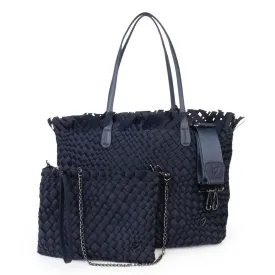 NEW: Vulcan Woven Large Tote (Fringed Top) - Navy