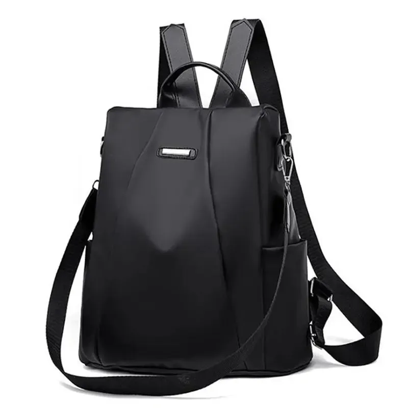 New Women's Multifunction Backpack Casual Nylon Solid Color School Bag  For Girls Fashion Detachable Strap Travel Shoulder Bag