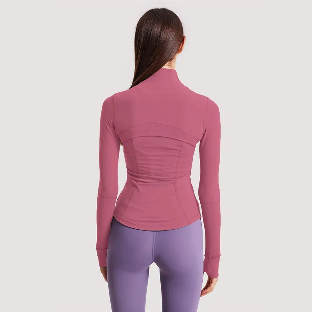 New yoga jacket with zipper, stand-up collar, ideal for fitness training