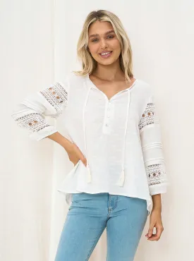 Nicole Lace White Blouse