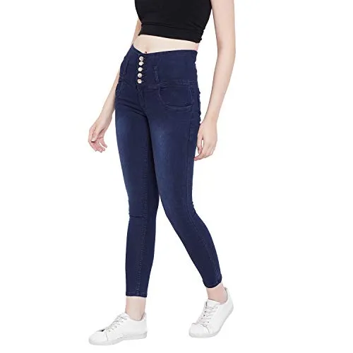 Nifty Women's Denim Stretchable High Waist Jeans (1236, Blue, 36)