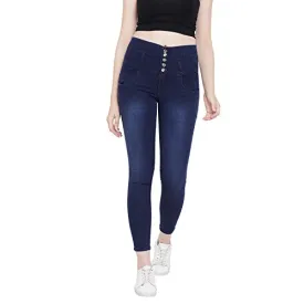 Nifty Women's Denim Stretchable High Waist Jeans (1236, Blue, 36)