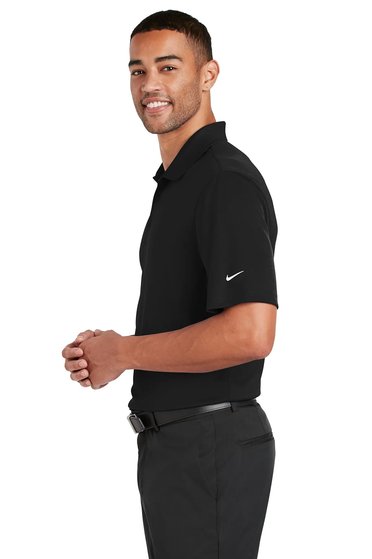 Nike Dri-FIT Players Custom Polos with Flat Knit Collar, Black